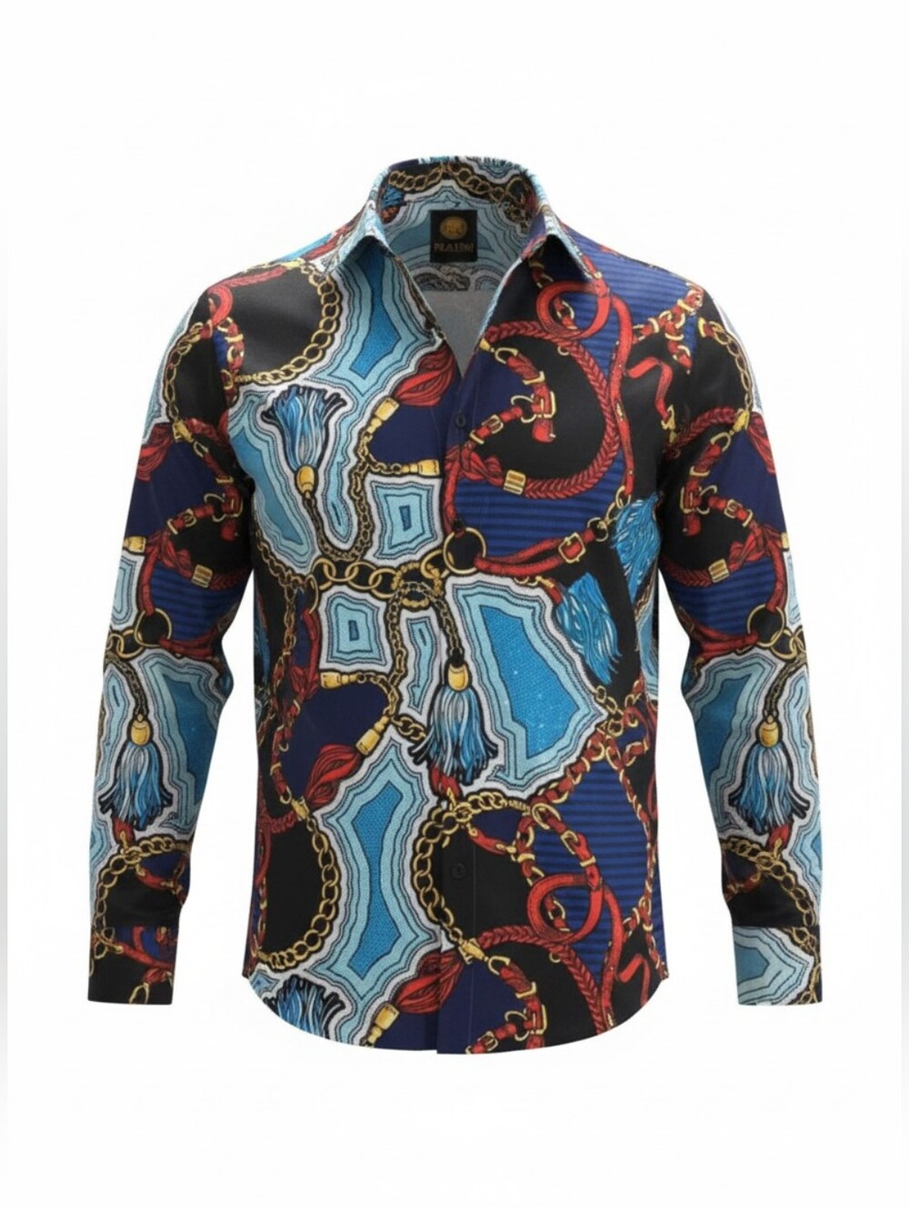 Platini Men's Bold Chain Pattern Casual Shirt